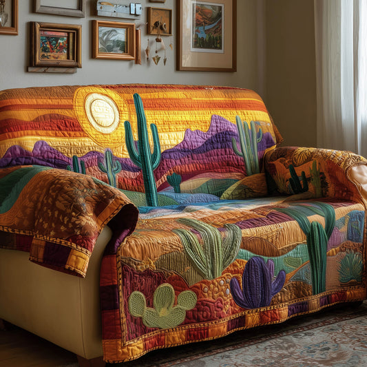 Cactus Bloom Quilted Sofa Cover GFTONT4978