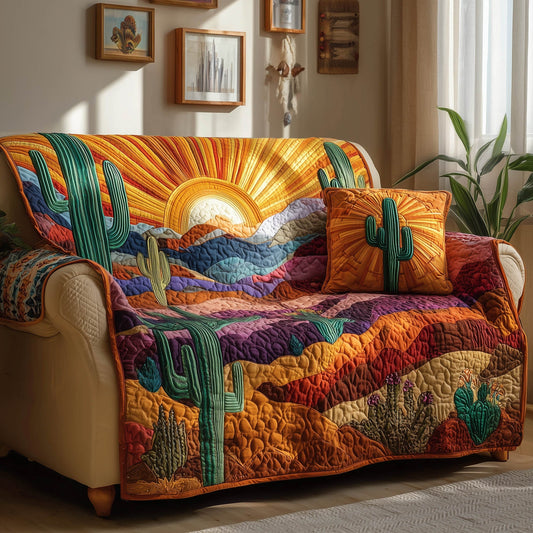 Cactus Bloom Quilted Sofa Cover GFTONT4979