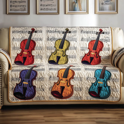 Rustic Violin Quilted Sofa Cover GFTONT4982