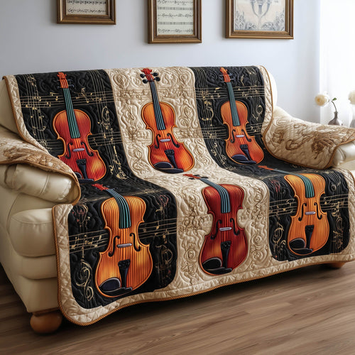 Rustic Violin Quilted Sofa Cover GFTONT4983