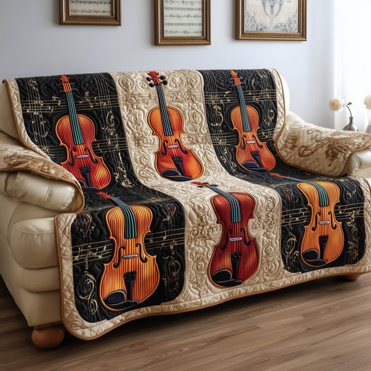 Rustic Violin Quilted Sofa Cover GFTONT4983