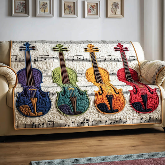 Violin Harmony Quilted Sofa Cover GFTONT4985