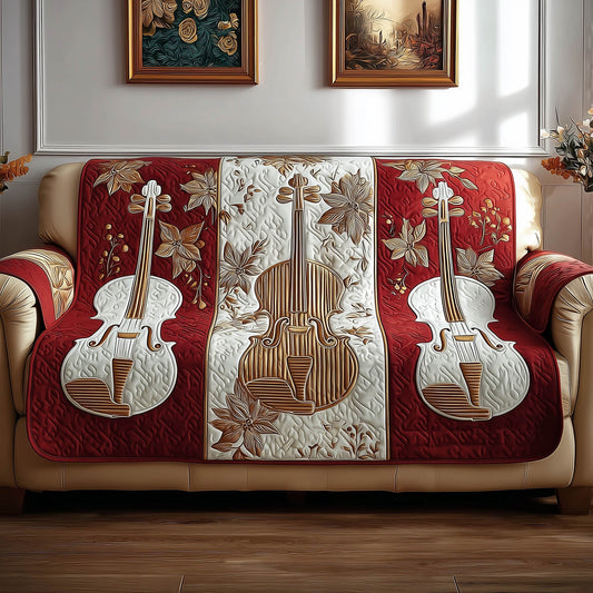 Violin Harmony Quilted Sofa Cover GFTONT4986
