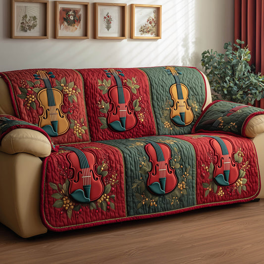 Violin Harmony Quilted Sofa Cover GFTONT4988