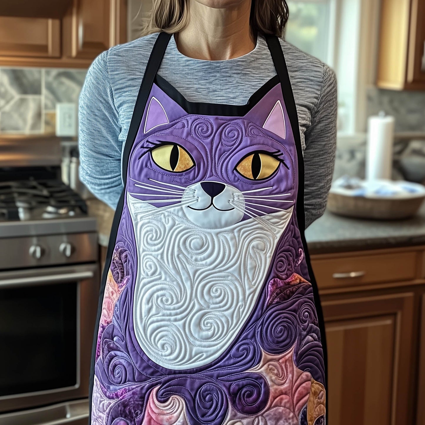 Whimsical Kitten Quilted Apron GFTONT5024
