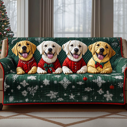 Festive Puppies Quilted Sofa Cover GFTONT5038