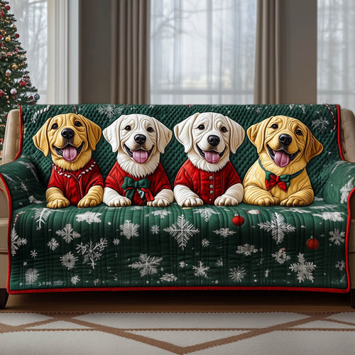 Festive Puppies Quilted Sofa Cover GFTONT5038