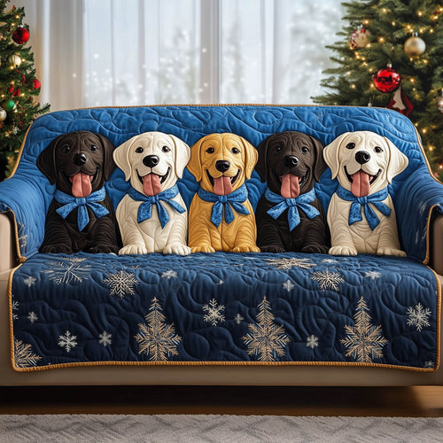 Festive Puppies Quilted Sofa Cover GFTONT5039