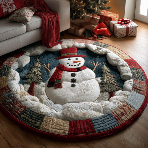 Festive Snowman Quilted Round Mat GFTONT5048