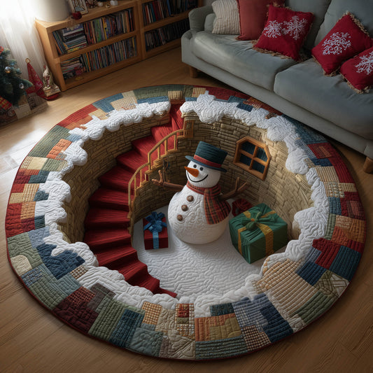 Festive Snowman Quilted Round Mat GFTONT5049