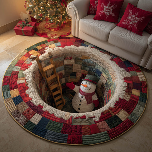 Festive Snowman Quilted Round Mat GFTONT5050