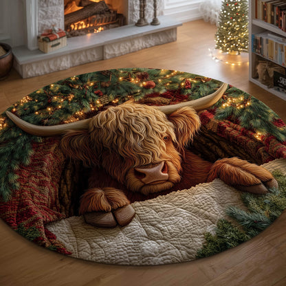 Farmstead Cow Quilted Round Mat GFTONT5051