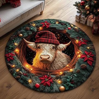 Farmstead Cow Quilted Round Mat GFTONT5052