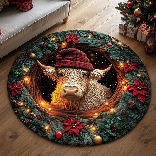 Farmstead Cow Quilted Round Mat GFTONT5052