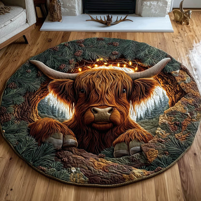 Farmstead Cow Quilted Round Mat GFTONT5053