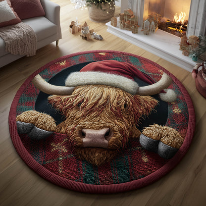 Farmstead Cow Quilted Round Mat GFTONT5055