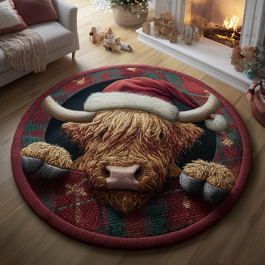 Farmstead Cow Quilted Round Mat GFTONT5055