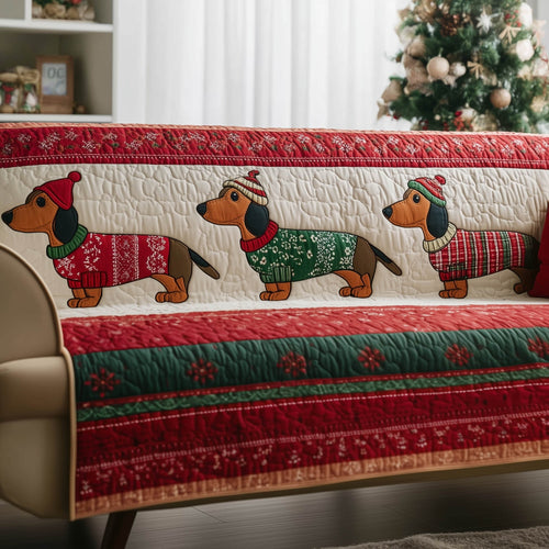 Charming Dachshund Quilted Sofa Cover GFTONT5082