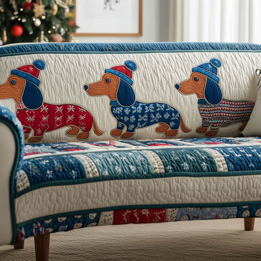 Adorable Dachshund Quilted Sofa Cover GFTONT5086