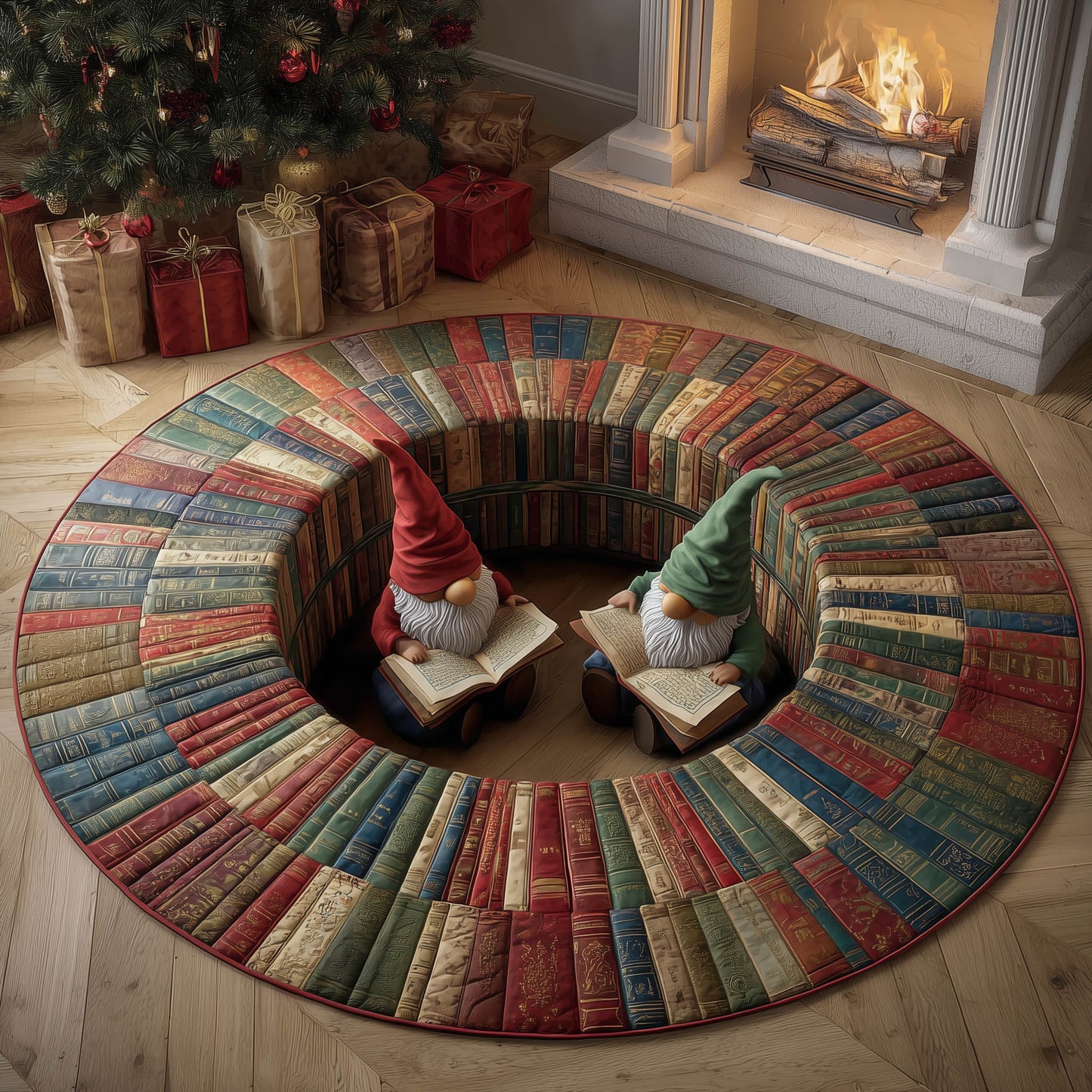 Gnome Bookworm Quilted Round Mat GFTONT5096