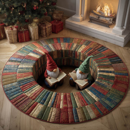 Gnome Bookworm Quilted Round Mat GFTONT5096