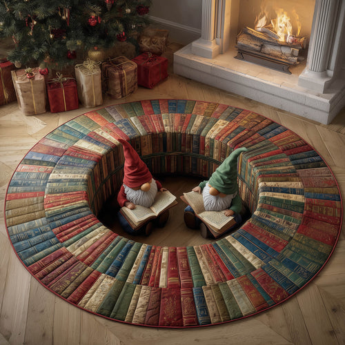 Gnome Bookworm Quilted Round Mat GFTONT5096