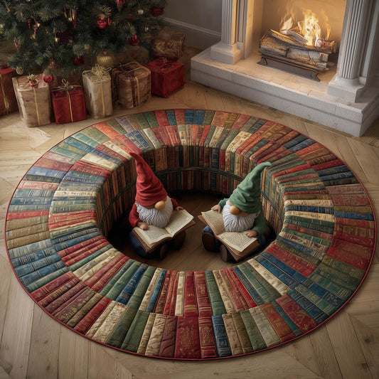 Gnome Bookworm Quilted Round Mat GFTONT5096
