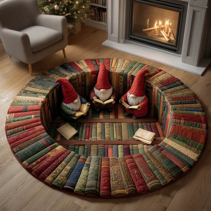 Gnome Bookworm Quilted Round Mat GFTONT5097