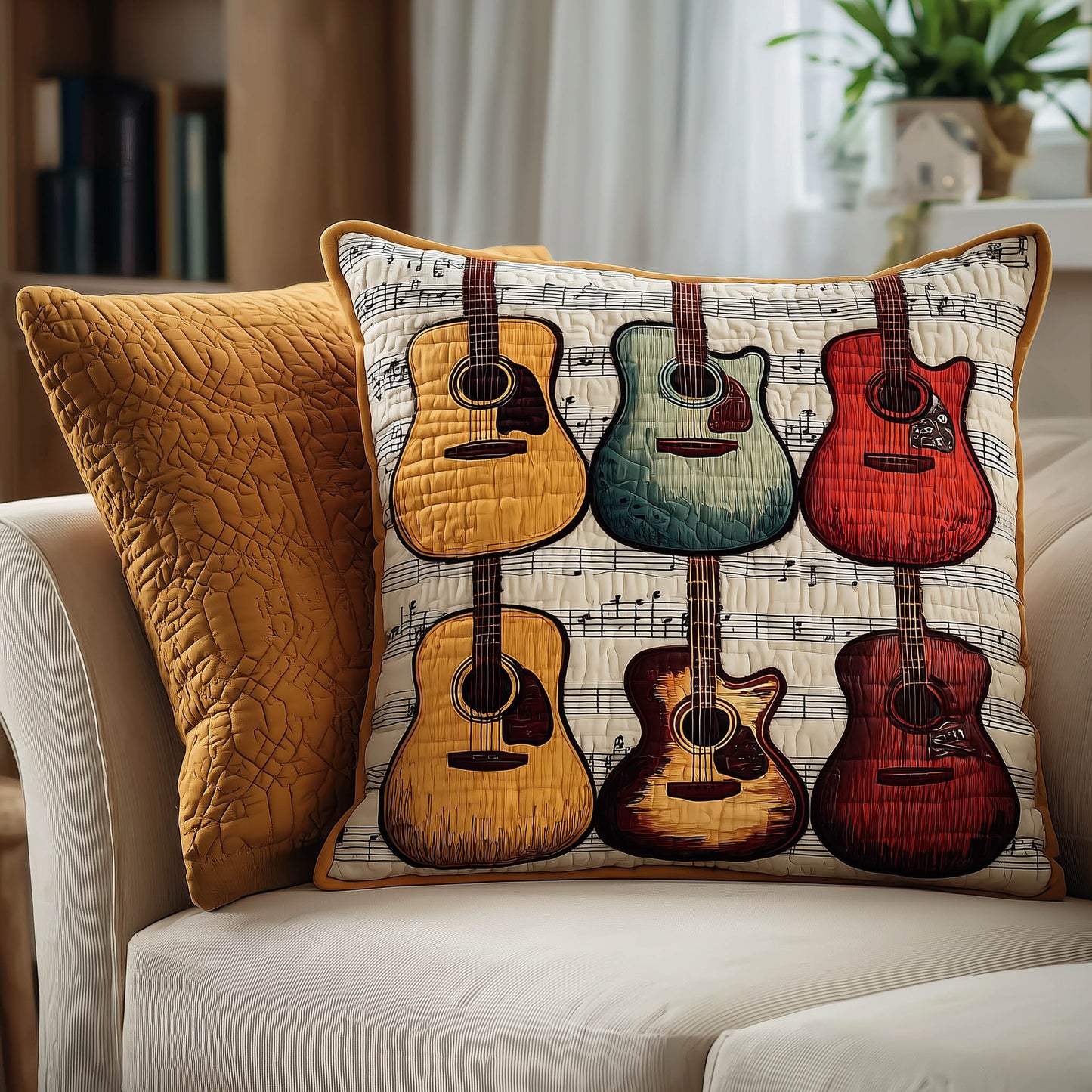 Acoustic Guitar Quilted Pillow Case GFTONT5103