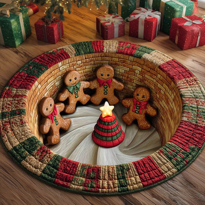 Gingerbread Gathering Quilted Round Mat GFTONT5110