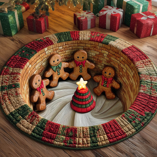 Gingerbread Gathering Quilted Round Mat GFTONT5110