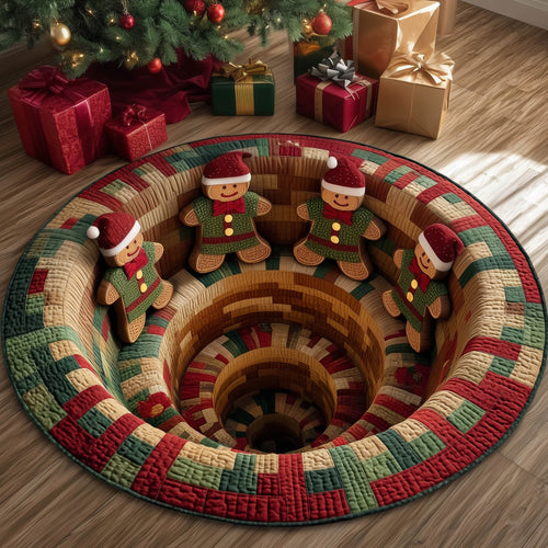 Gingerbread Gathering Quilted Round Mat GFTONT5111