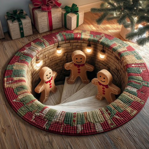Gingerbread Gathering Quilted Round Mat GFTONT5112