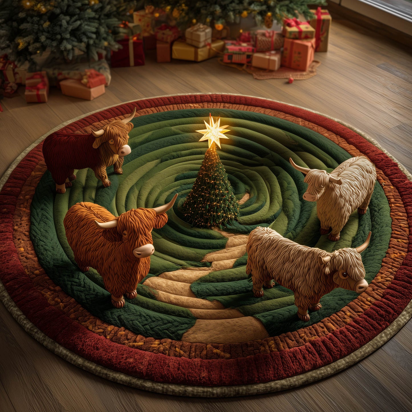 Yuletide Highland Quilted Round Mat GFTONT5131