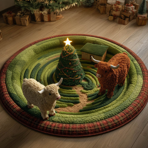 Yuletide Highland Quilted Round Mat GFTONT5132