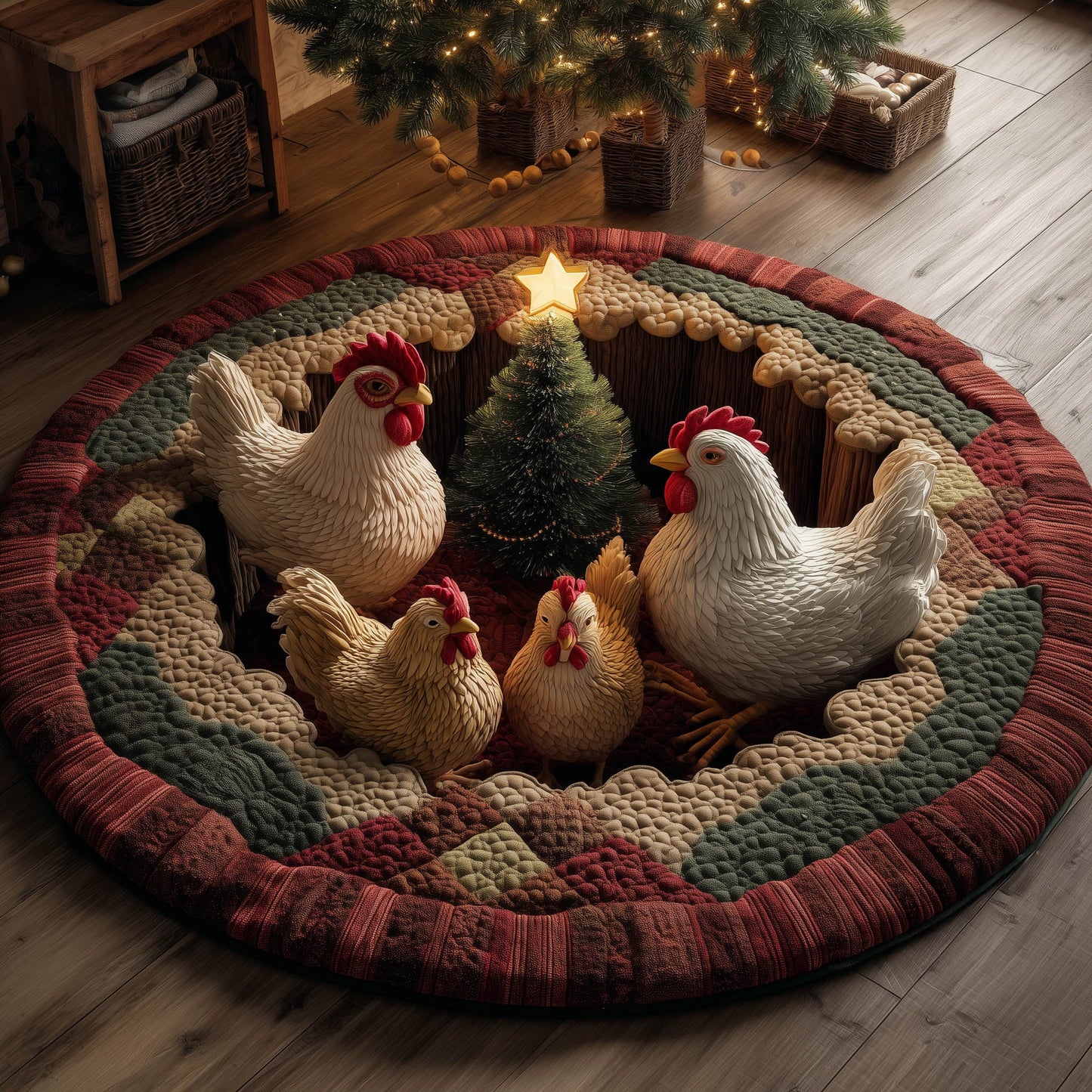 Festive Farmstead Quilted Round Mat GFTONT5139