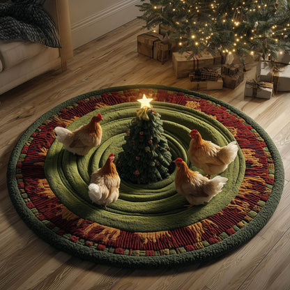 Chicken Holiday Quilted Round Mat GFTONT5141