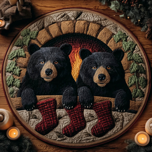 Black Bear Quilted Round Mat GFTONT5143