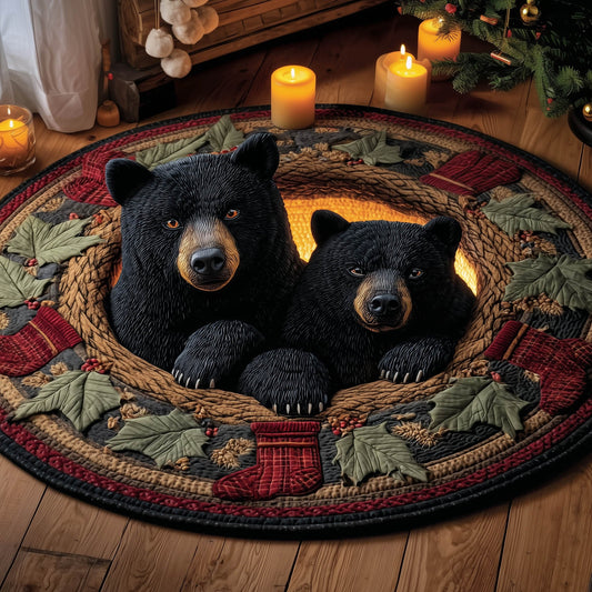 Black Bear Quilted Round Mat GFTONT5145