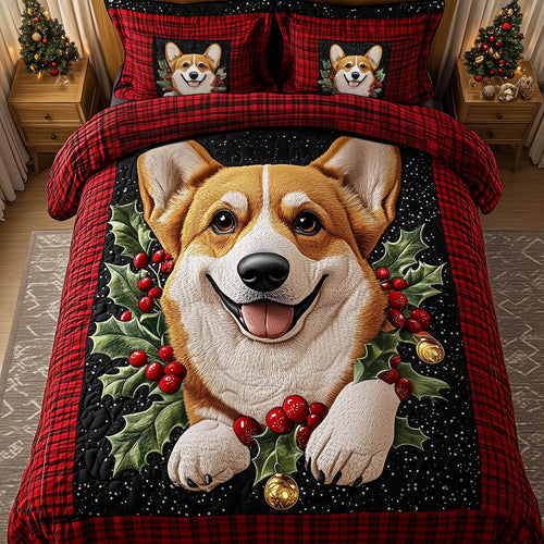Corgi Holiday Duvet Cover Set GFTONT5160
