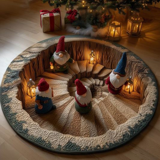 Gnome Holiday Quilted Round Mat GFTONT5176