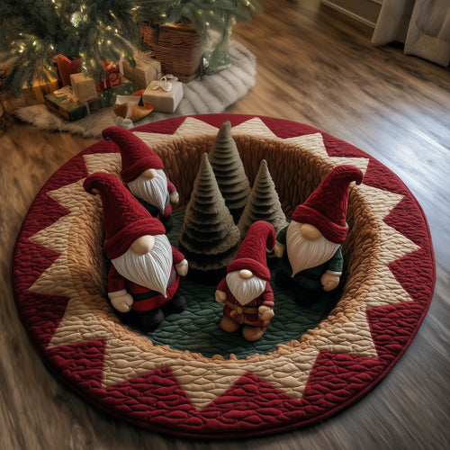 Gnome Holiday Quilted Round Mat GFTONT5178