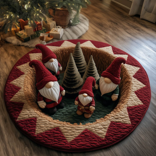 Gnome Holiday Quilted Round Mat GFTONT5178