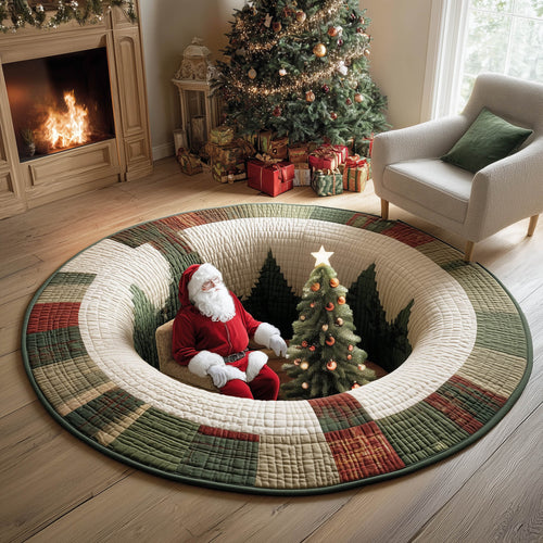 Santa Claus Quilted Round Mat GFTONT5184