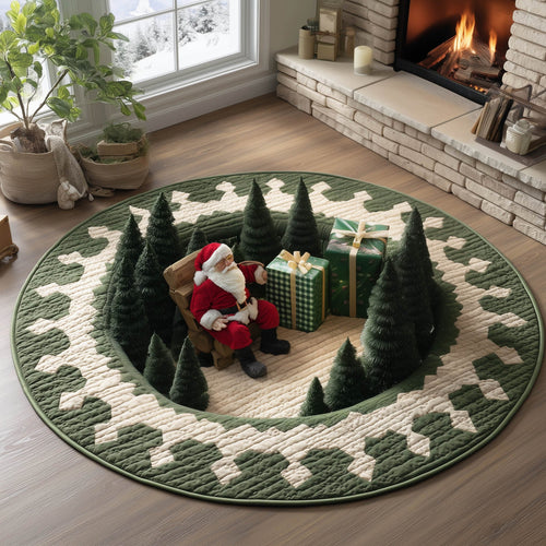 Santa Claus Quilted Round Mat GFTONT5185