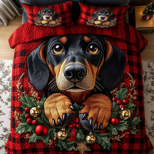 Dachshund Holiday Duvet Cover Set GFTONT5186