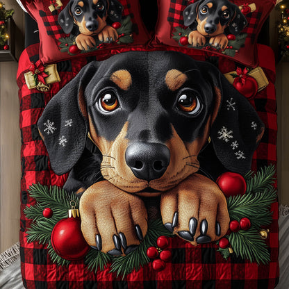 Dachshund Holiday Duvet Cover Set GFTONT5187