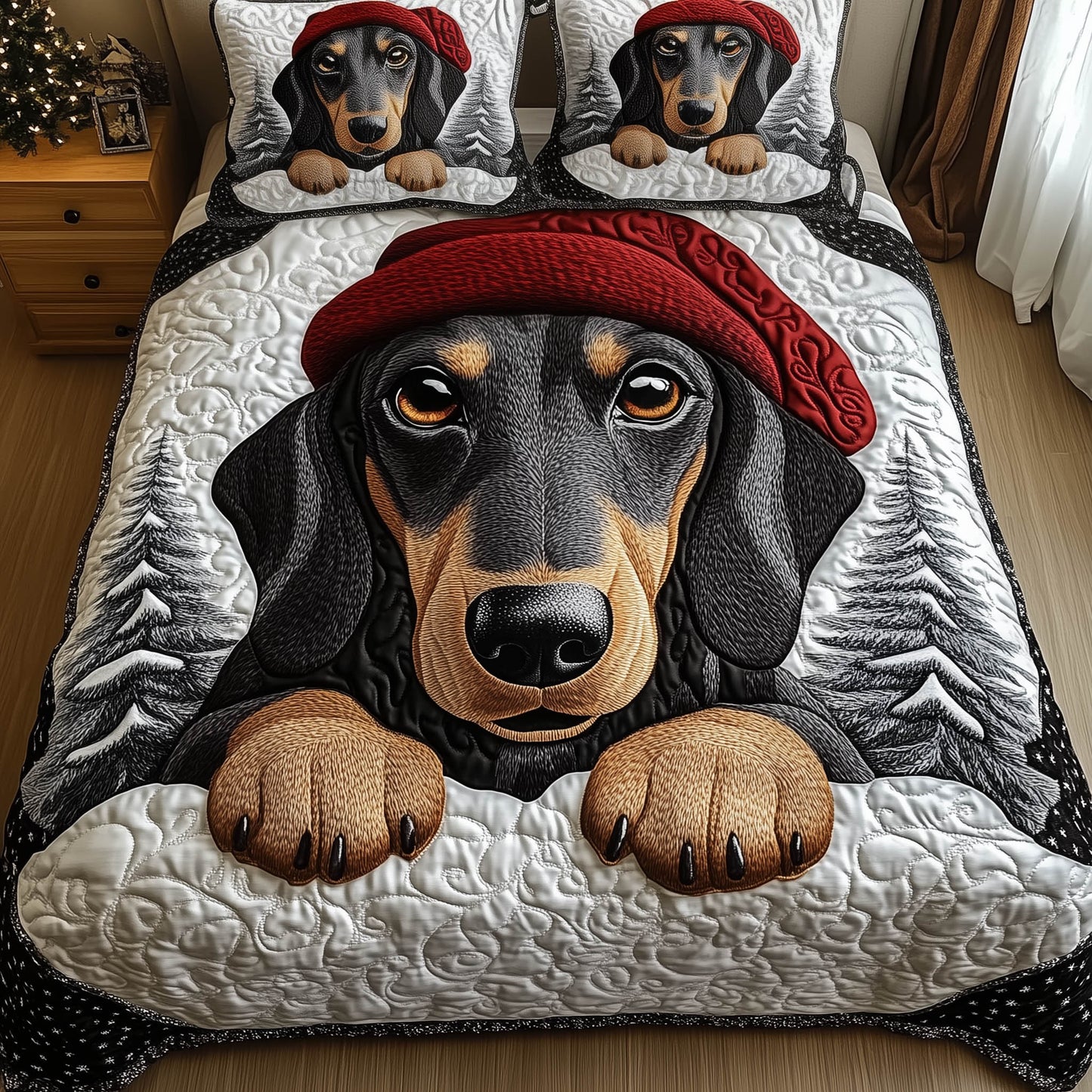 Dachshund Holiday Duvet Cover Set GFTONT5188