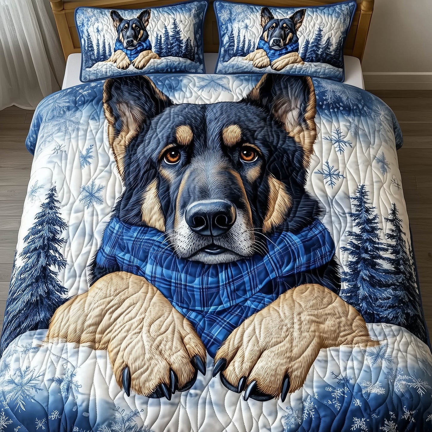 Festive German Shepherd Duvet Cover Set GFTONT5199