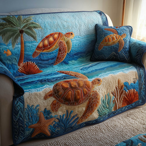 Ocean Breeze Quilted Sofa Cover GFTONT5204